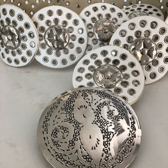 Accessories - Silver and White Boho waist or Hip Leather Jacket with belt made in Europe